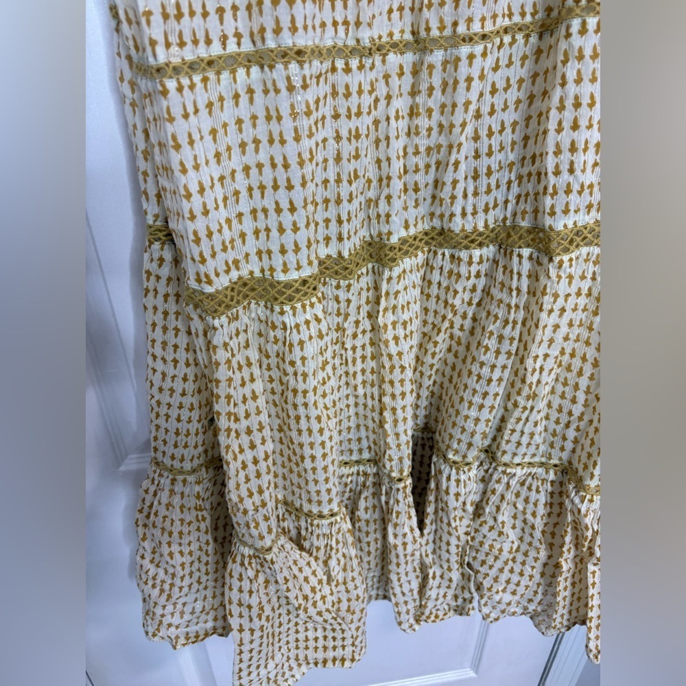 Free People Midnight Dance Maxi Dress Tiered Sleeveless Peasant Pullover S Tan - Picture 4 of 6